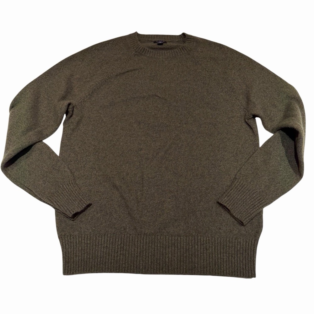 J. Crew Supersoft Lambswool Blend Crewneck Sweater Unisex L Olive Preppy Work